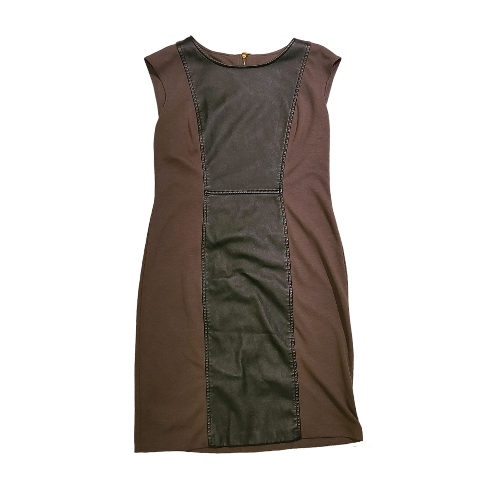 Spense Dress With Center Faux Leather Panel